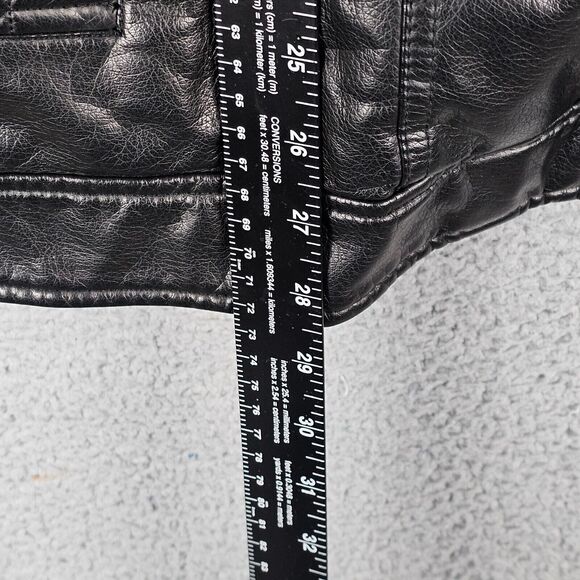 Levis Jacket XL Hooded Faux Leather Brown Sherpa Lined Full Zip Mens Double Zip - Picture 5 of 13